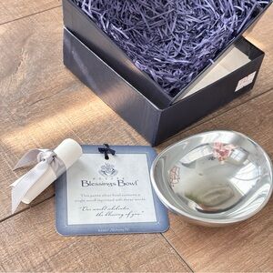 Petite Aluminum Silver Spiritual Blessings Bowl in Gift Box